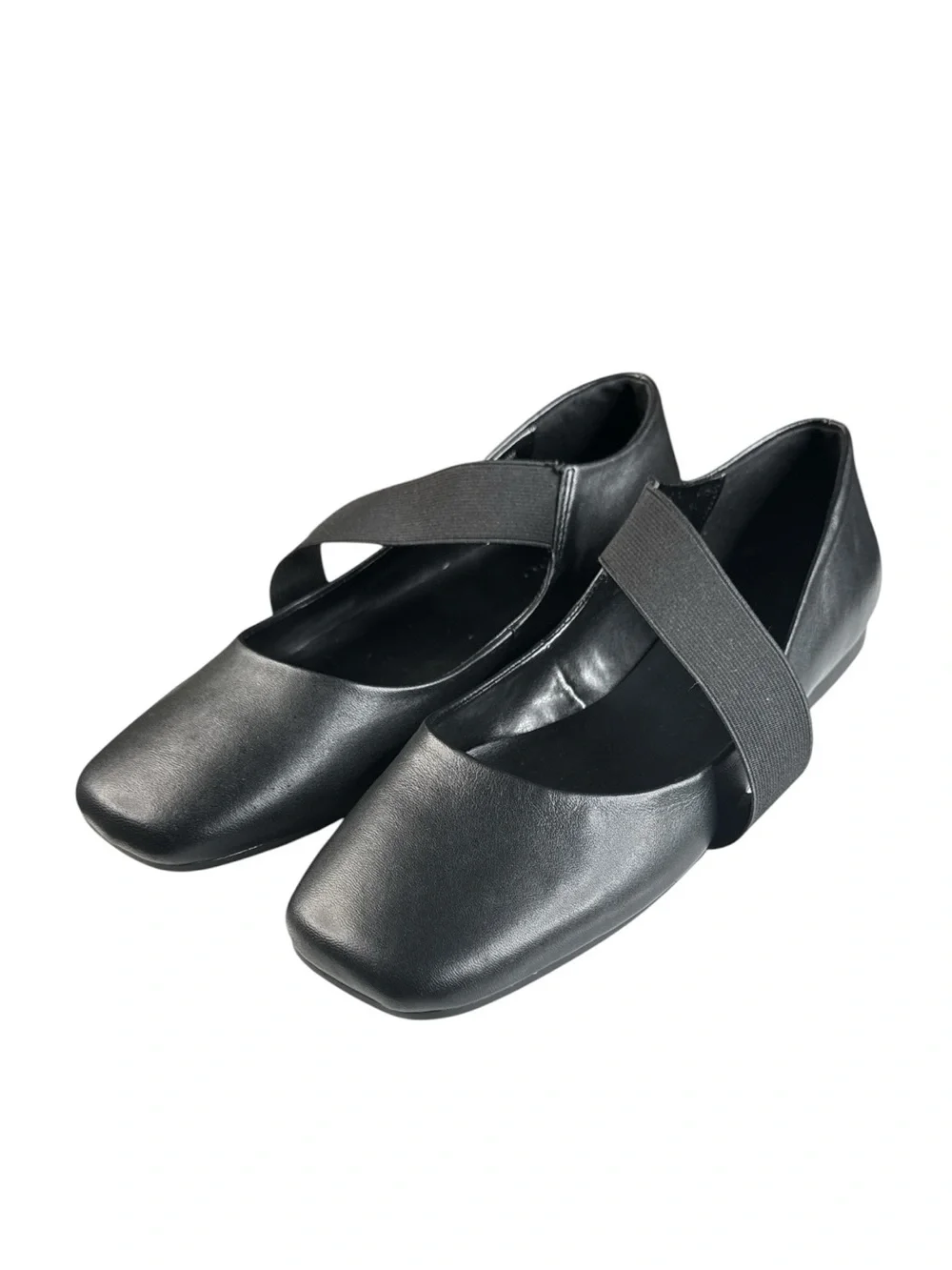 BLONDO BRIELLE BLACK LEATHER WATERPROOF SQUARE TOE BALLET FLATS SIZE 9